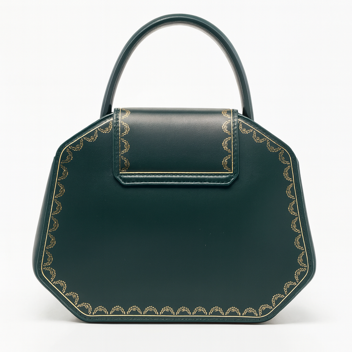 Cartier Emerald Leather Mini Guirlande de Cartier Top Handle Bag