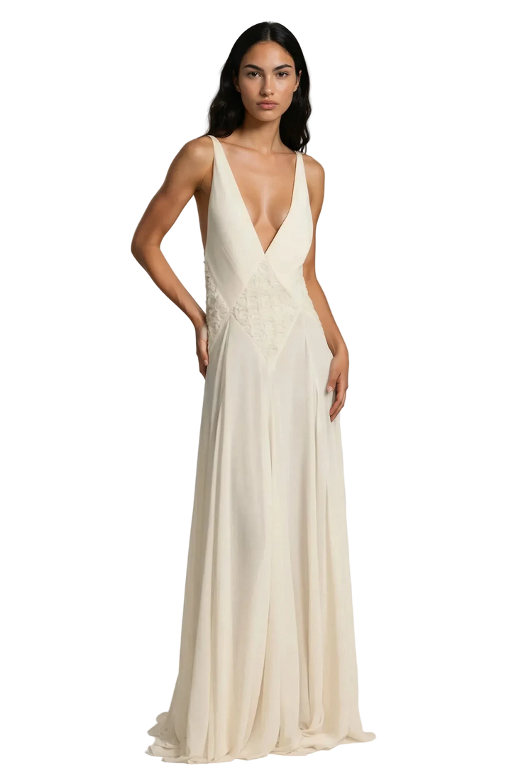 Ivory Embroidery Maxi