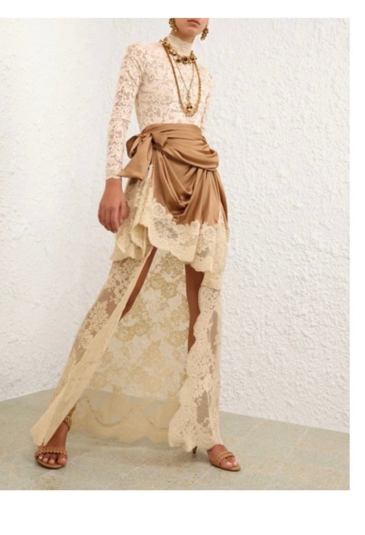 the lovre maxi skirt 100% silk